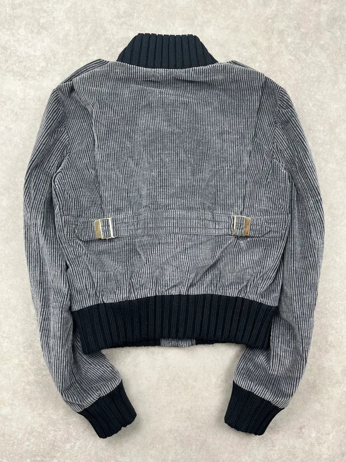 AW2006 Gucci Madonna Grey Corduroy Striped Jacket by Frida Giannini jkOtzgc 4