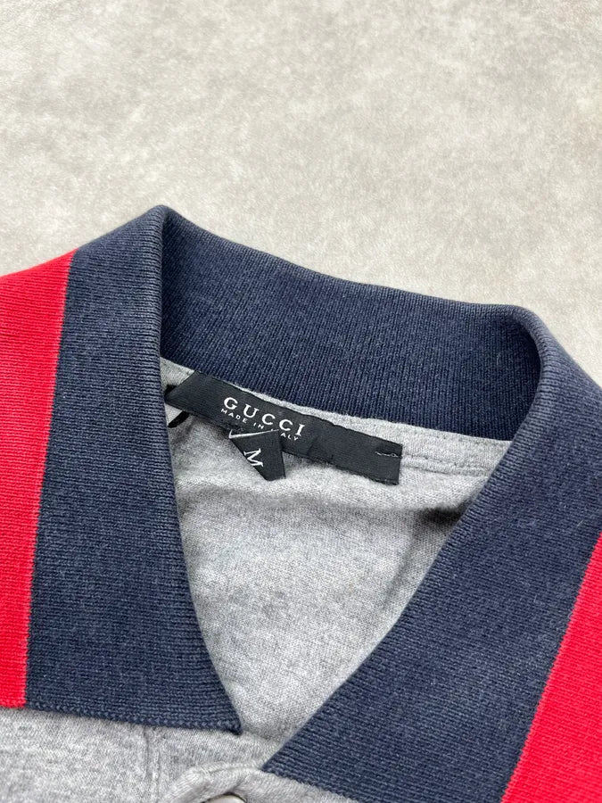 SS2007 Gucci Grey Contrast Collar Longsleeve Polo by Frida Giannini ZUQgHPP 8