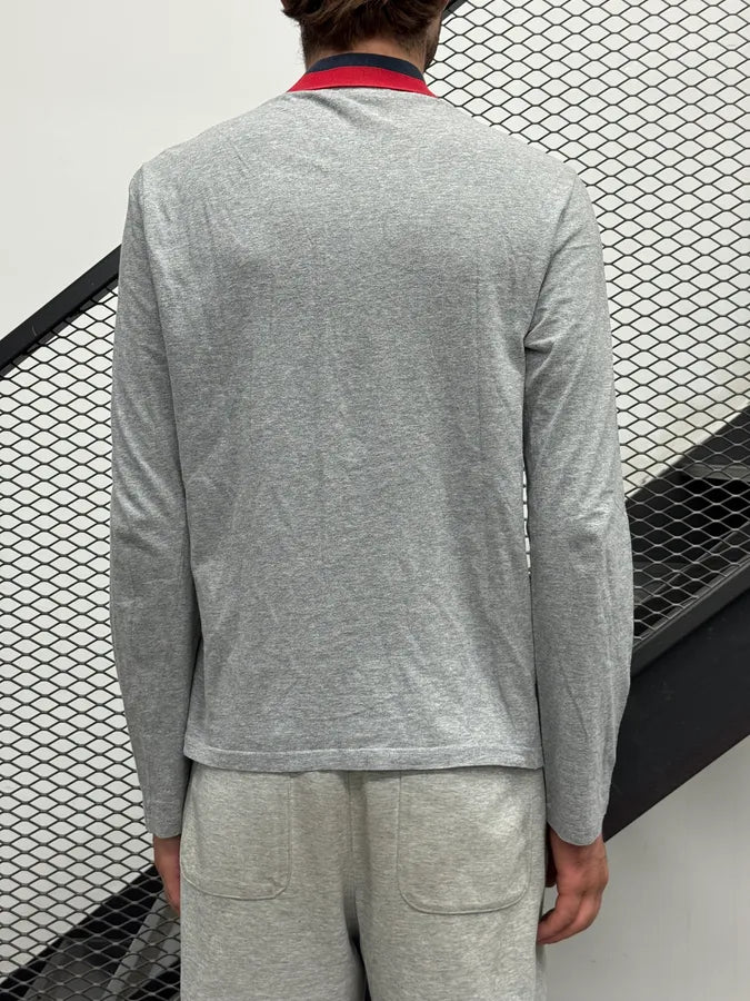 SS2007 Gucci Grey Contrast Collar Longsleeve Polo by Frida Giannini ZUQgHPP 2