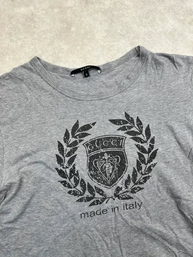 2010s Gucci Grey Crest Laurel Logo T-Shirt  MzqTFWf 5