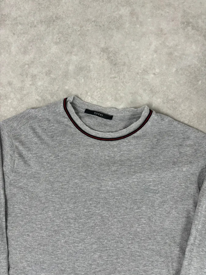 SS2007 Gucci Grey Minimalist Longsleeve T-Shirt osbscxI 3
