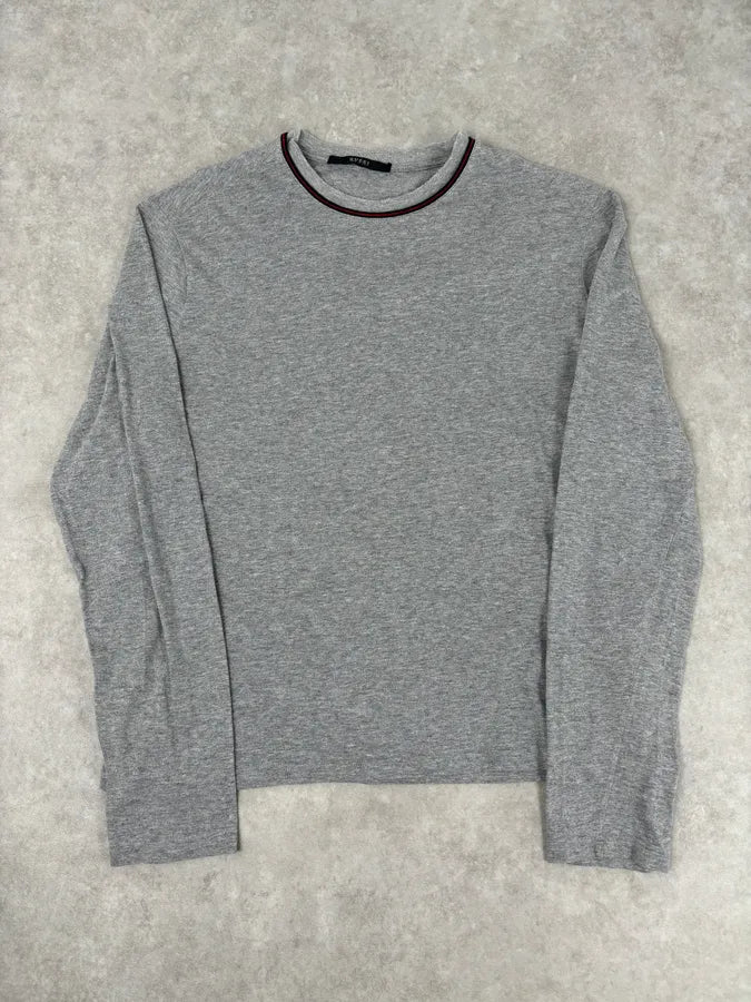 SS2007 Gucci Grey Minimalist Longsleeve T-Shirt osbscxI 0