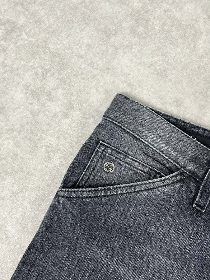 2010s Gucci Grey Denim Straight-Leg Jeans gtAFKeF 9