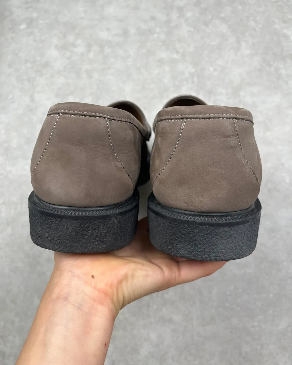 Gucci Grey Leather Horsebit Loafers Shoes xJDJmSa 6