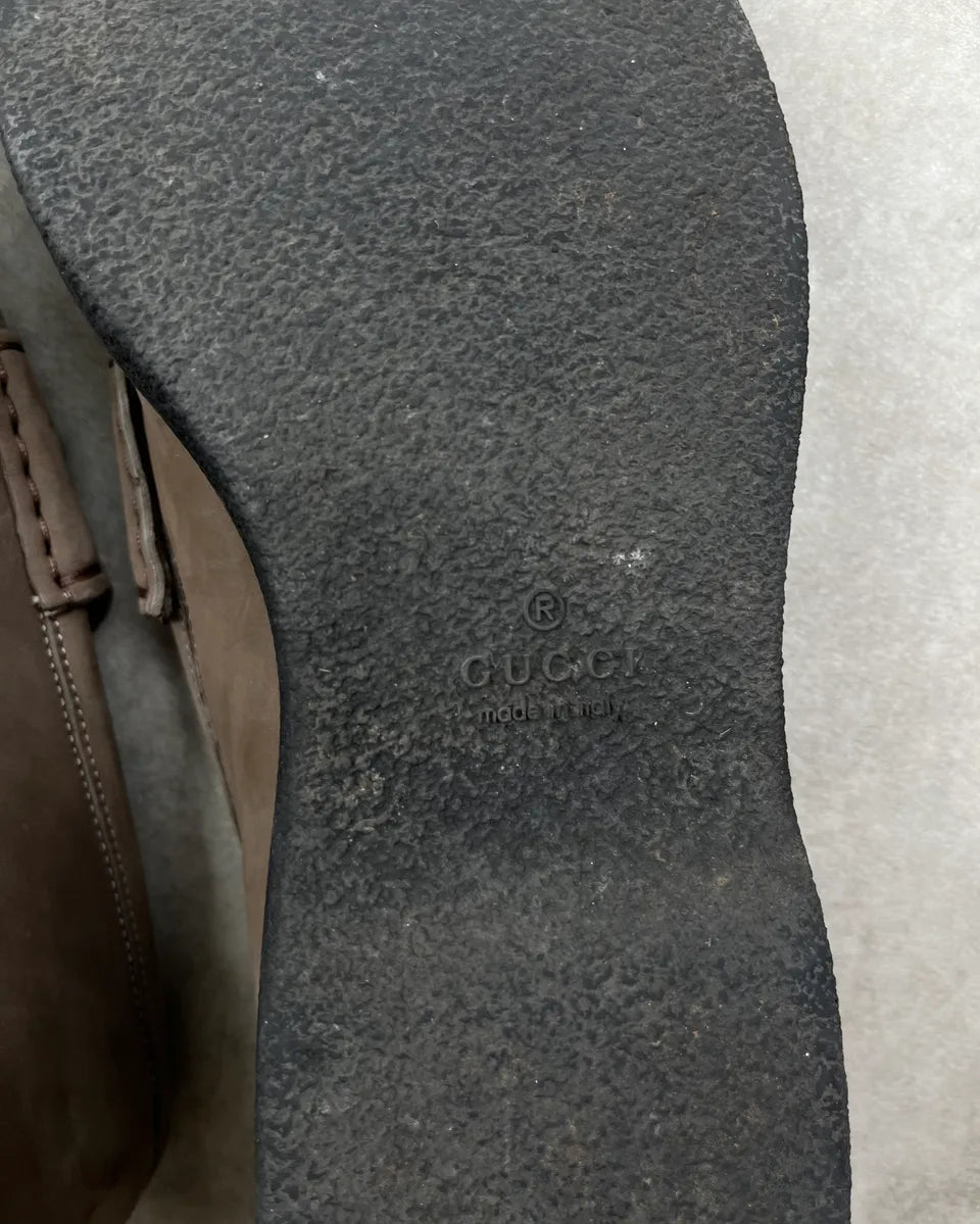 Gucci Grey Leather Horsebit Loafers Shoes xJDJmSa 8