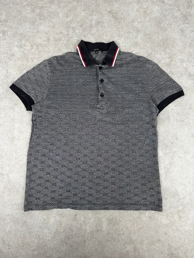 SS2007 Gucci Grey Monogram Polo Shirt by Frida Giannini yFnrHbm 0