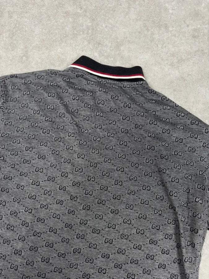 SS2007 Gucci Grey Monogram Polo Shirt by Frida Giannini yFnrHbm 5