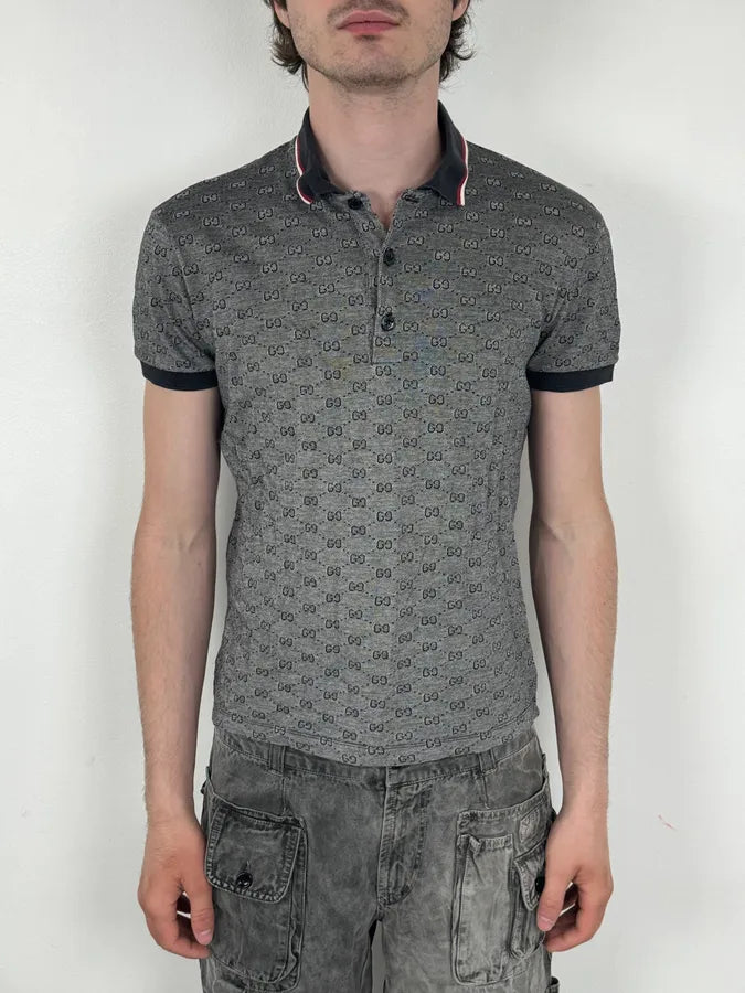 SS2007 Gucci Grey Monogram Polo Shirt by Frida Giannini yFnrHbm 1