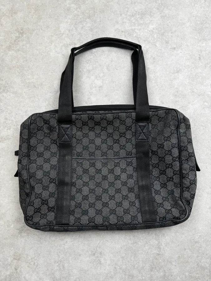 2000s Gucci Grey Monogram Canvas Handle Bag RUjZpig 0