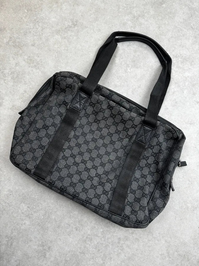 2000s Gucci Grey Monogram Canvas Handle Bag RUjZpig 5