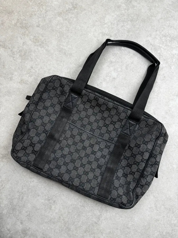 2000s Gucci Grey Monogram Canvas Handle Bag RUjZpig 4