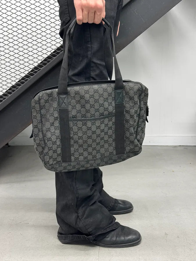 2000s Gucci Grey Monogram Canvas Handle Bag RUjZpig 2