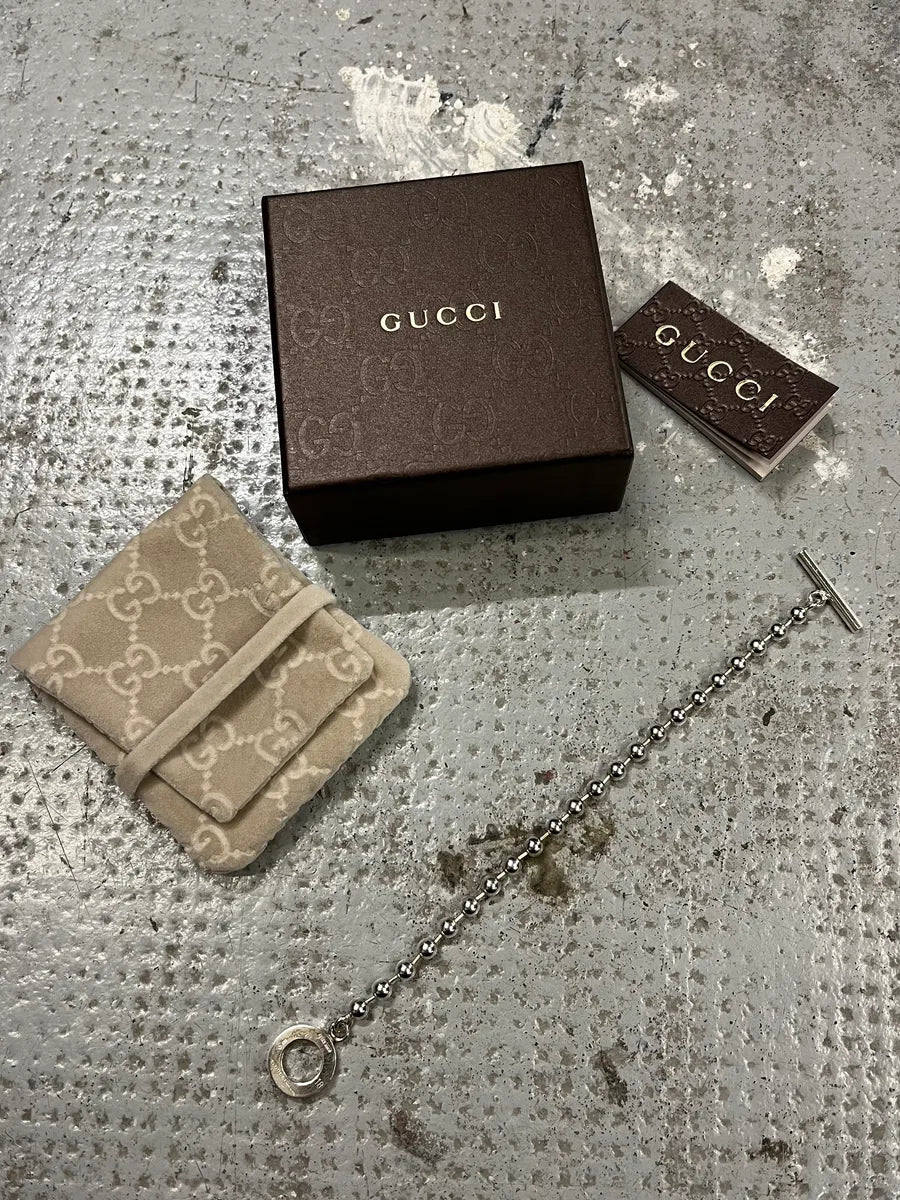 Gucci Grey Silver Bullet Chain Bracelet SGJBTVK 0