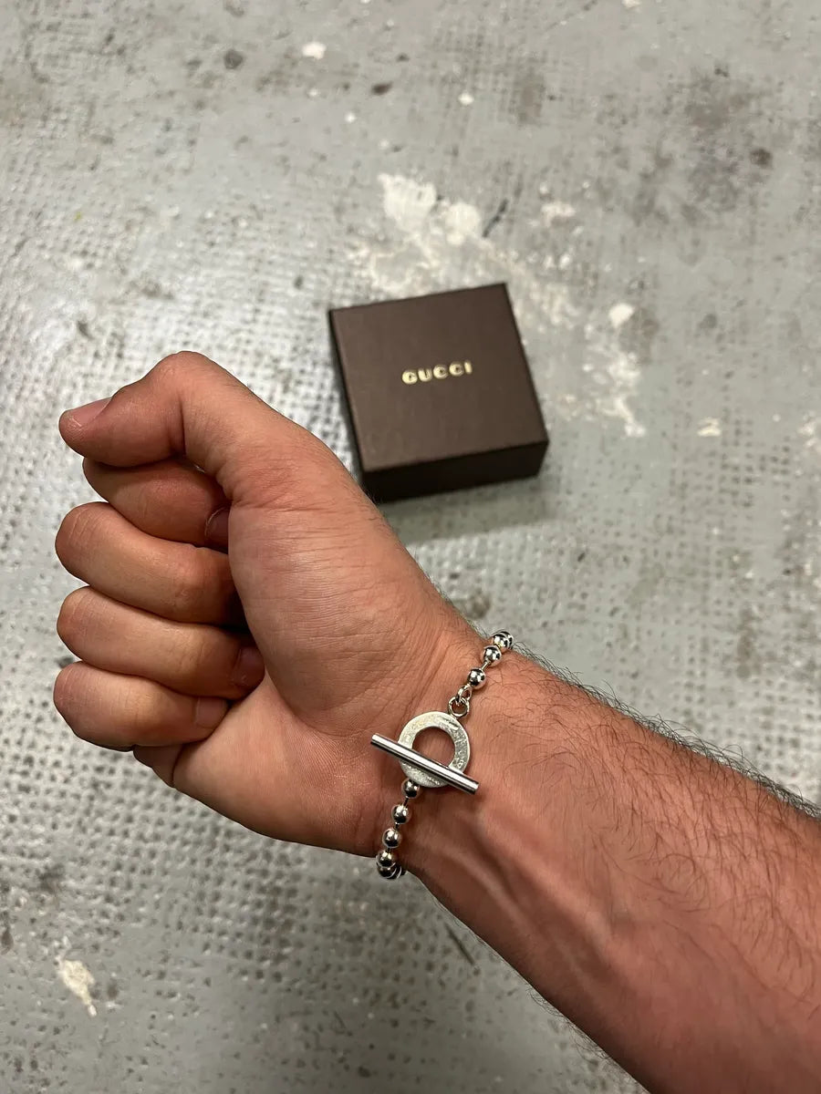 Gucci Grey Silver Bullet Chain Bracelet SGJBTVK 1
