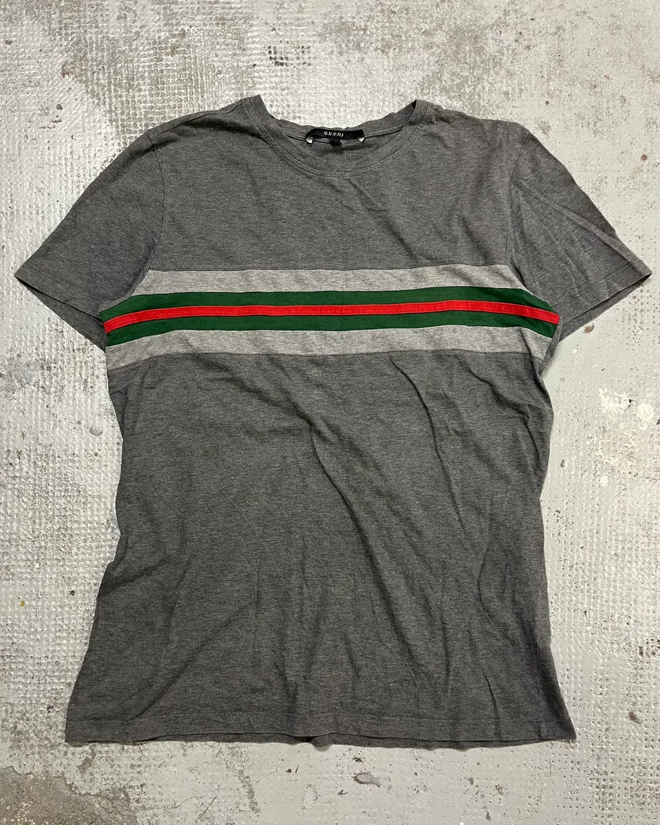 Gucci Grey Striped Signature T-Shirt dIjTjpE 3