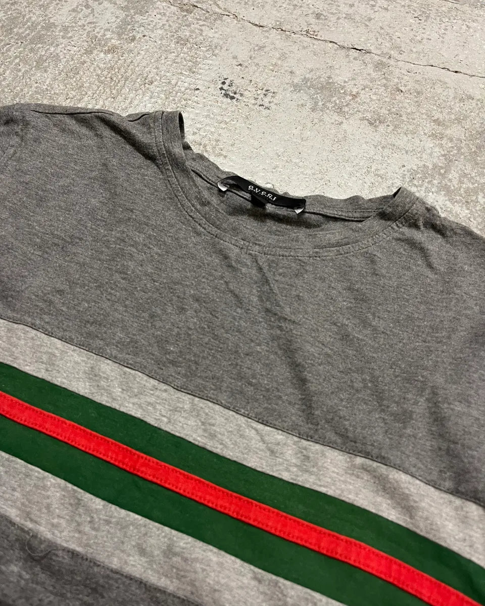 Gucci Grey Striped Signature T-Shirt dIjTjpE 4