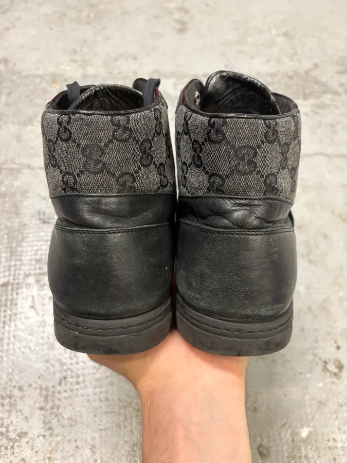 Gucci Grey Suede High Leather Sneakers lEiGDsX 7