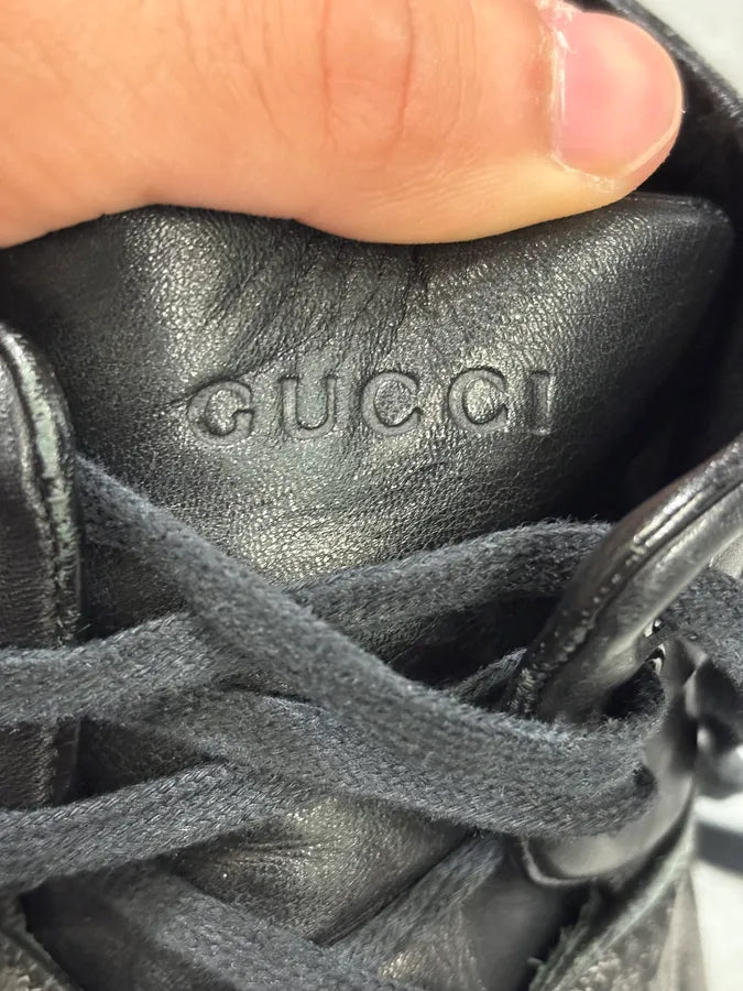 Gucci Grey Suede High Leather Sneakers lEiGDsX 6