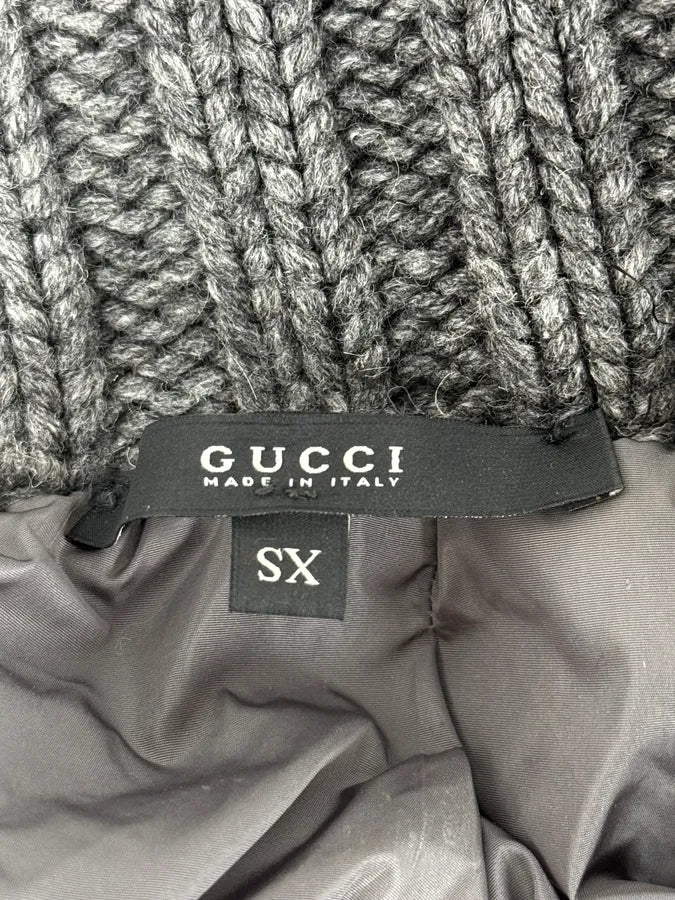 AW2007 Gucci Grey Wool & Fox Fur Zip-Up Sweater by Frida Giannini uUBFiPq 15