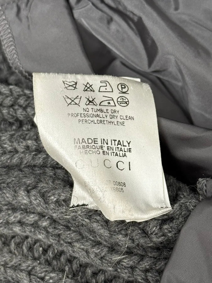 AW2007 Gucci Grey Wool & Fox Fur Zip-Up Sweater by Frida Giannini uUBFiPq 8