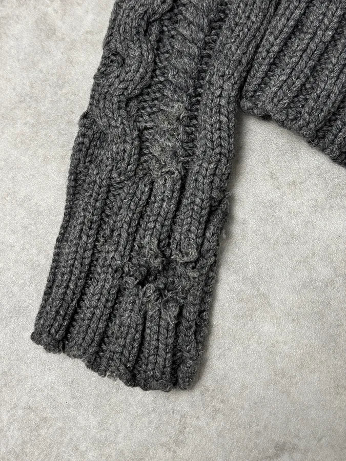 AW2007 Gucci Grey Wool & Fox Fur Zip-Up Sweater by Frida Giannini uUBFiPq 12