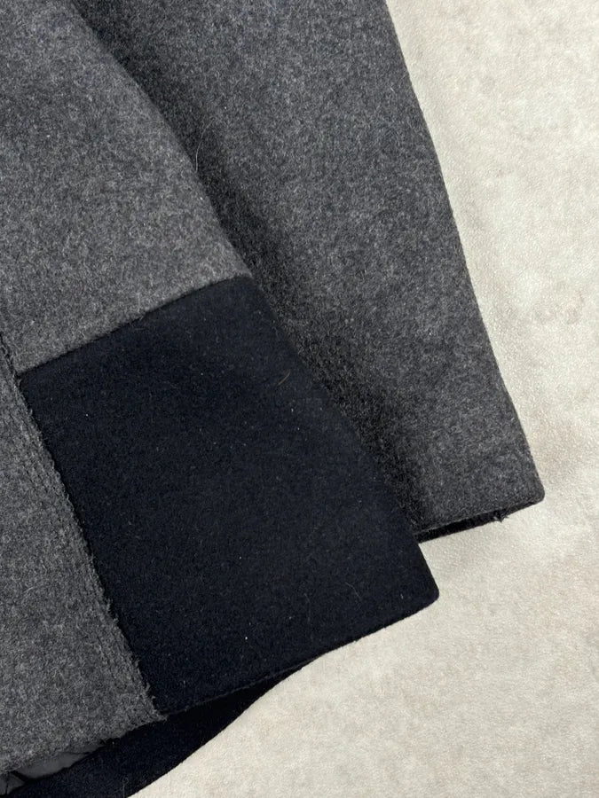 2010s Gucci Grey Wool Double-Breasted Contrast Hem Jacket TVDfaMW 8