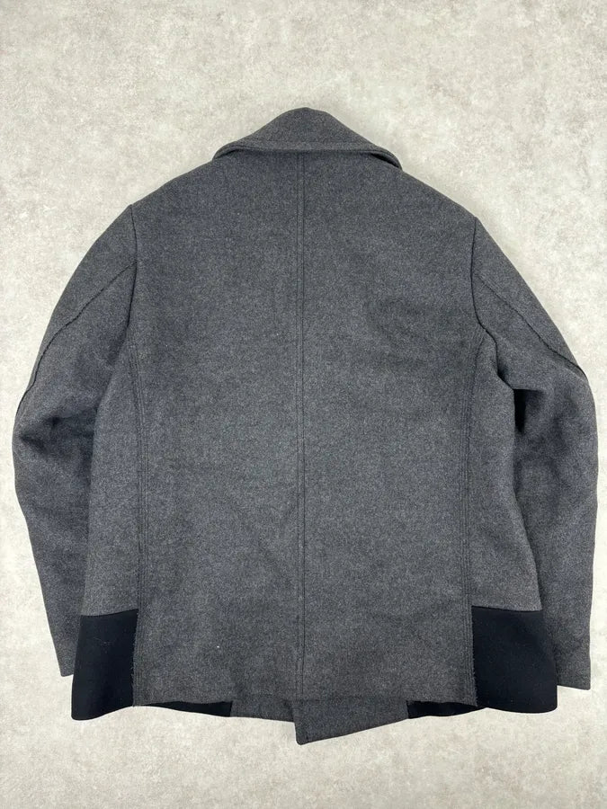 2010s Gucci Grey Wool Double-Breasted Contrast Hem Jacket TVDfaMW 4