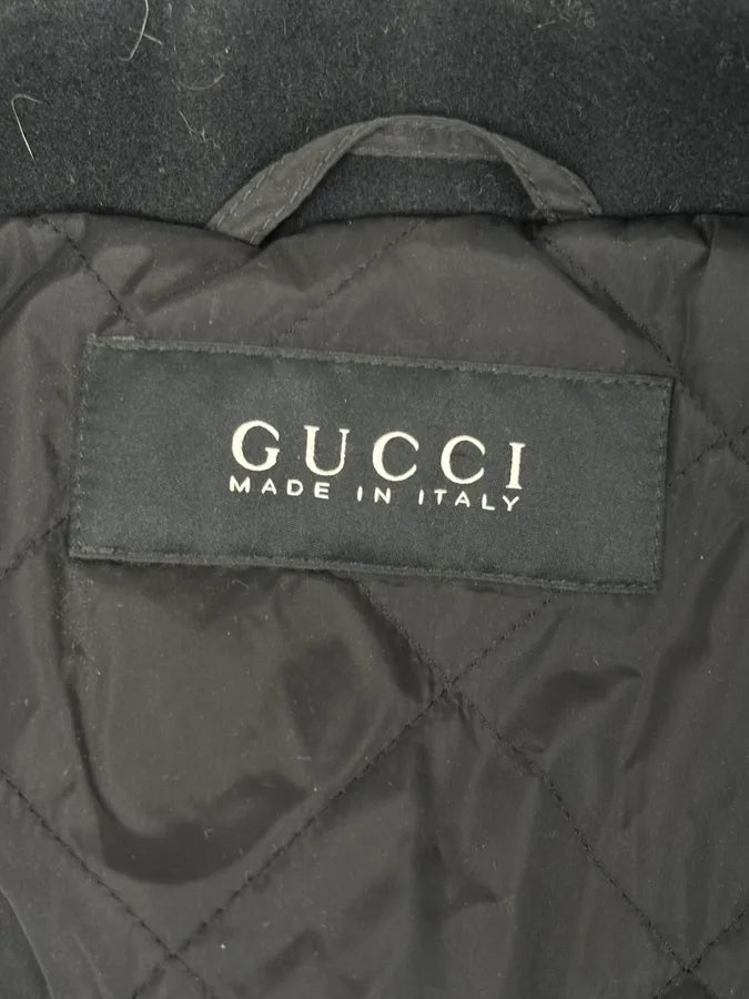 2010s Gucci Grey Wool Double-Breasted Contrast Hem Jacket TVDfaMW 7