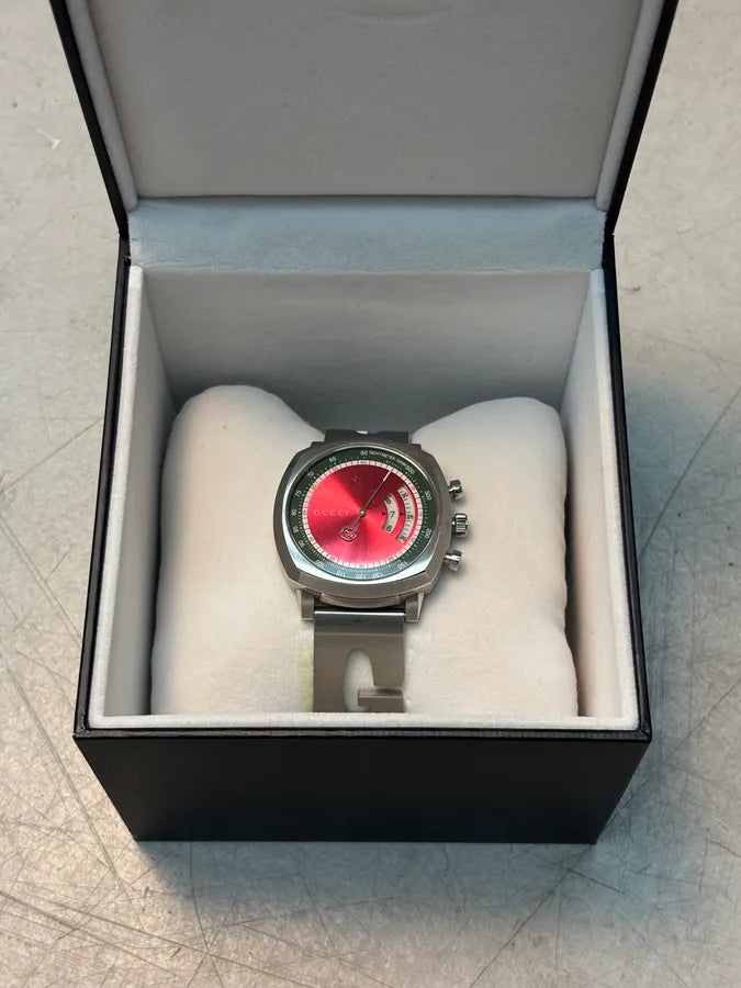 Gucci Grip Red Stainless Steel Quartz Watch eBAdGNM 1