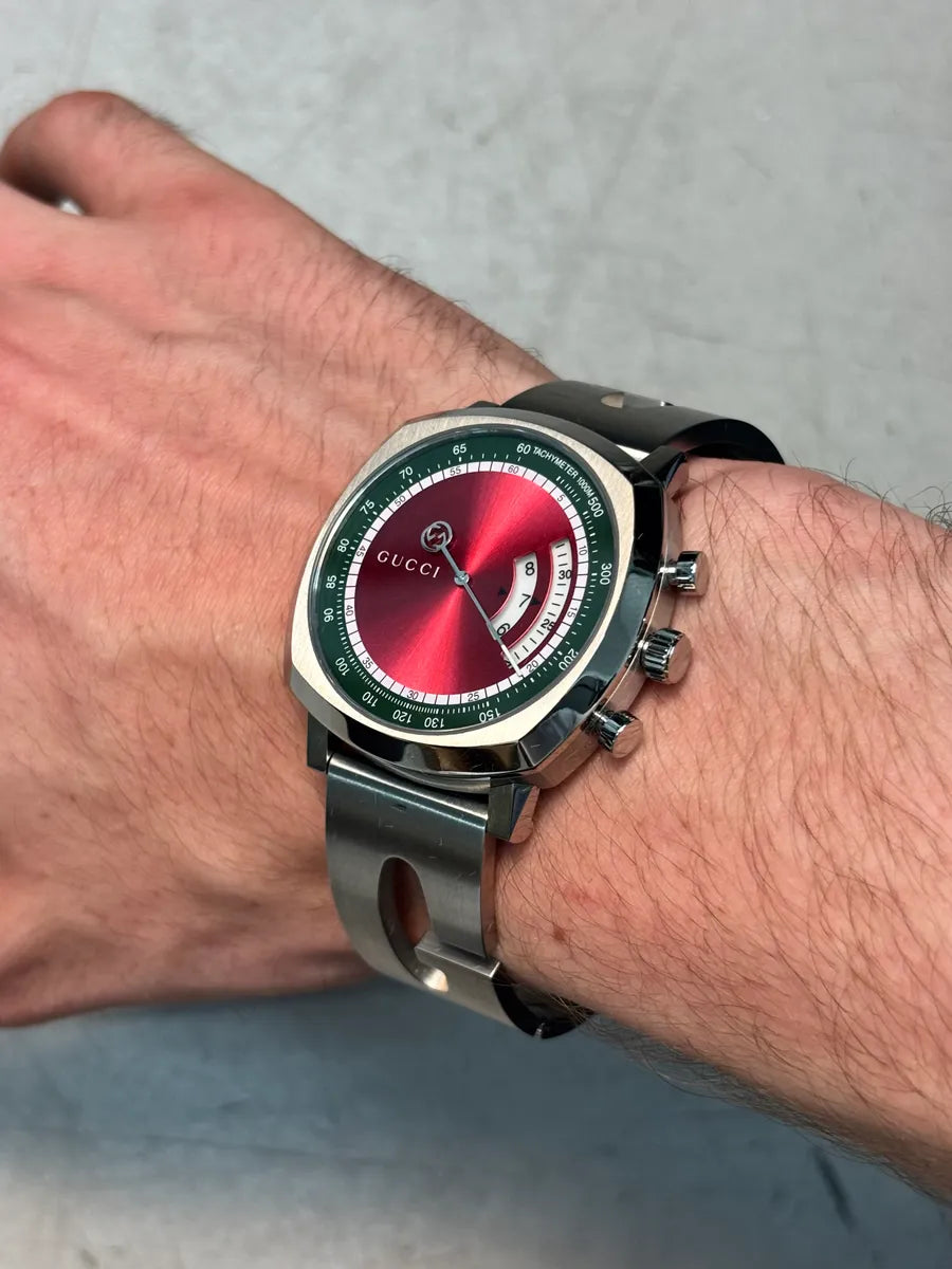 Gucci Grip Red Stainless Steel Quartz Watch eBAdGNM 2