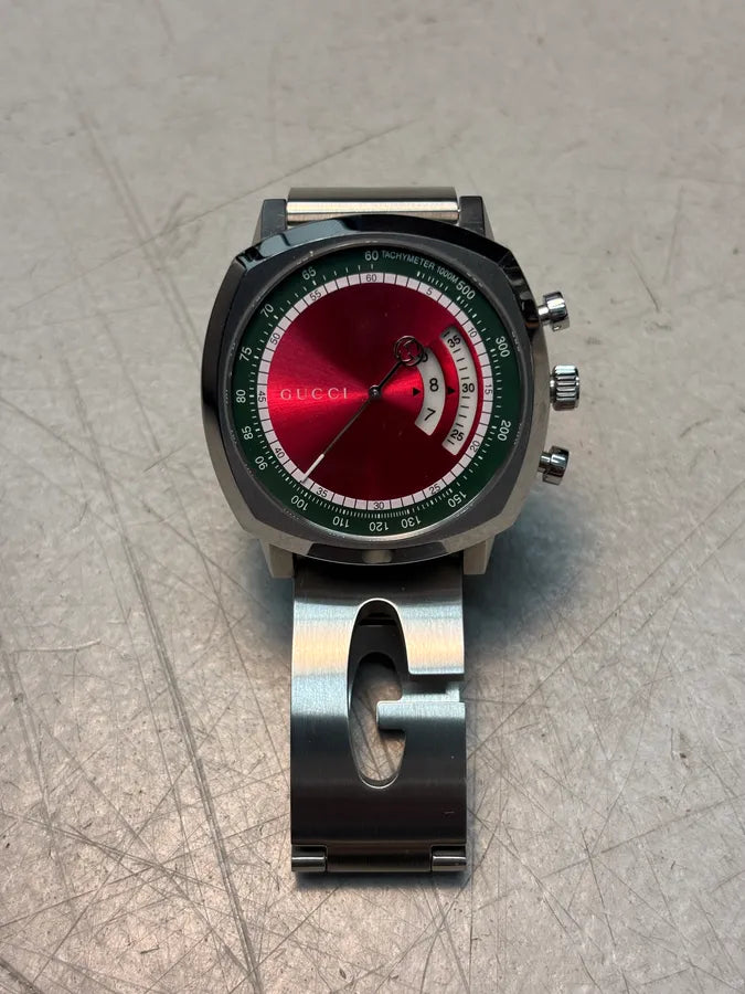 Gucci Grip Red Stainless Steel Quartz Watch eBAdGNM 3