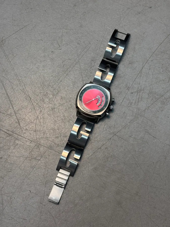 Gucci Grip Red Stainless Steel Quartz Watch eBAdGNM 0