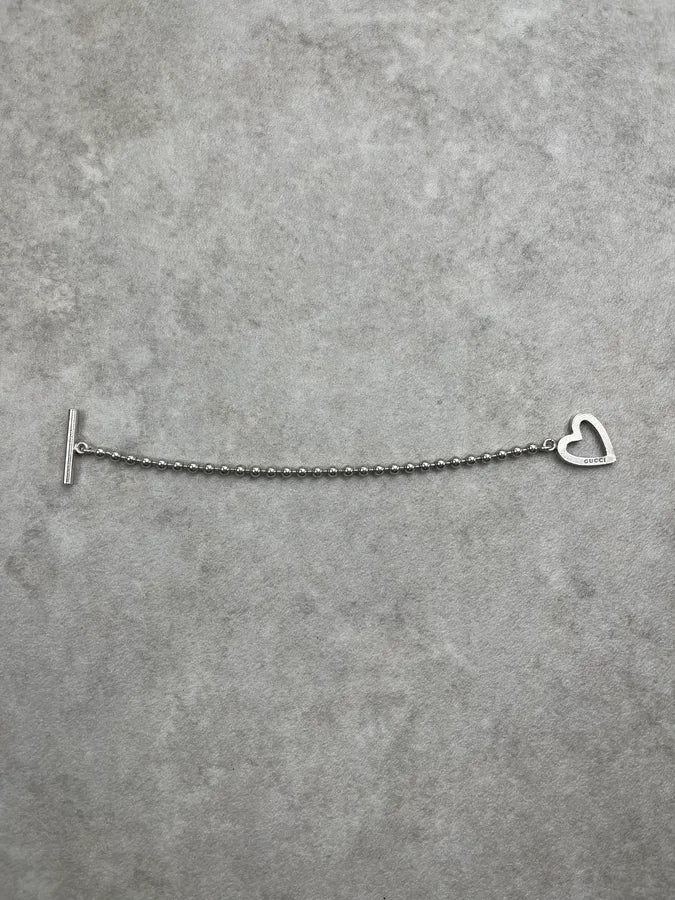 Gucci Heart Silver Anchor Chain Bracelet rwhUDRi 4