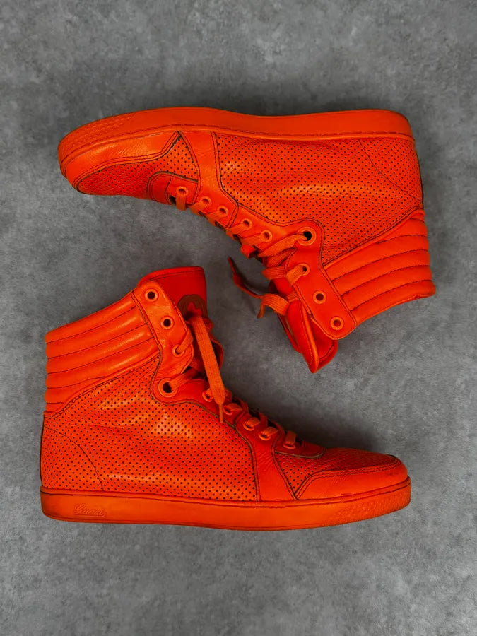 Gucci High Leather Orange Electric Sneakers ocPFpCE 1
