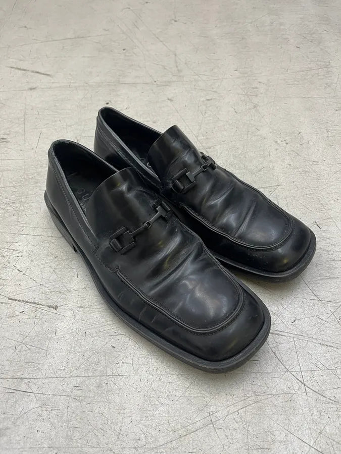 Gucci Horsebit Black Leather Loafer Shoes RgzOukc 1