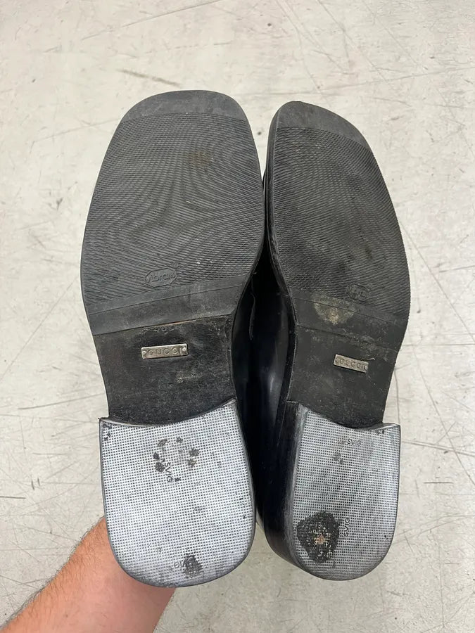 Gucci Horsebit Black Leather Loafer Shoes RgzOukc 7