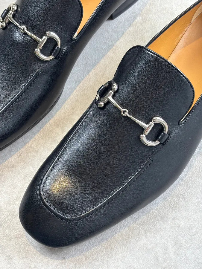 Gucci Horsebit Granada Leather Loafers Black  QxHyWkD 5