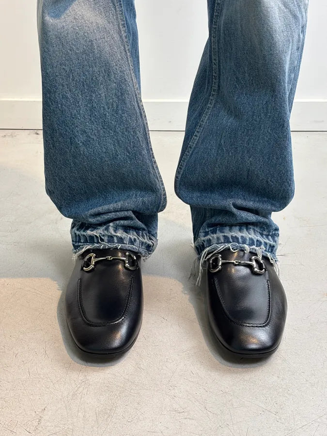 Gucci Horsebit Granada Leather Loafers Black  QxHyWkD 1