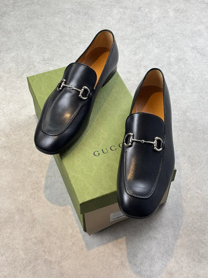 Gucci Horsebit Granada Leather Loafers Black  QxHyWkD 0