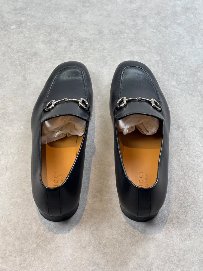 Gucci Horsebit Granada Leather Loafers Black  QxHyWkD 8