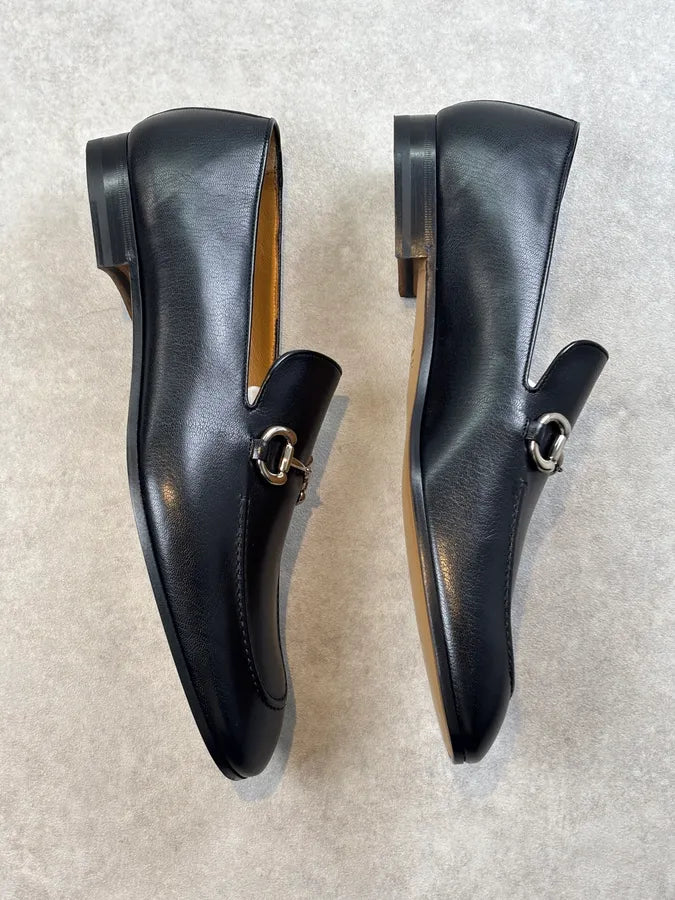 Gucci Horsebit Granada Leather Loafers Black  QxHyWkD 6