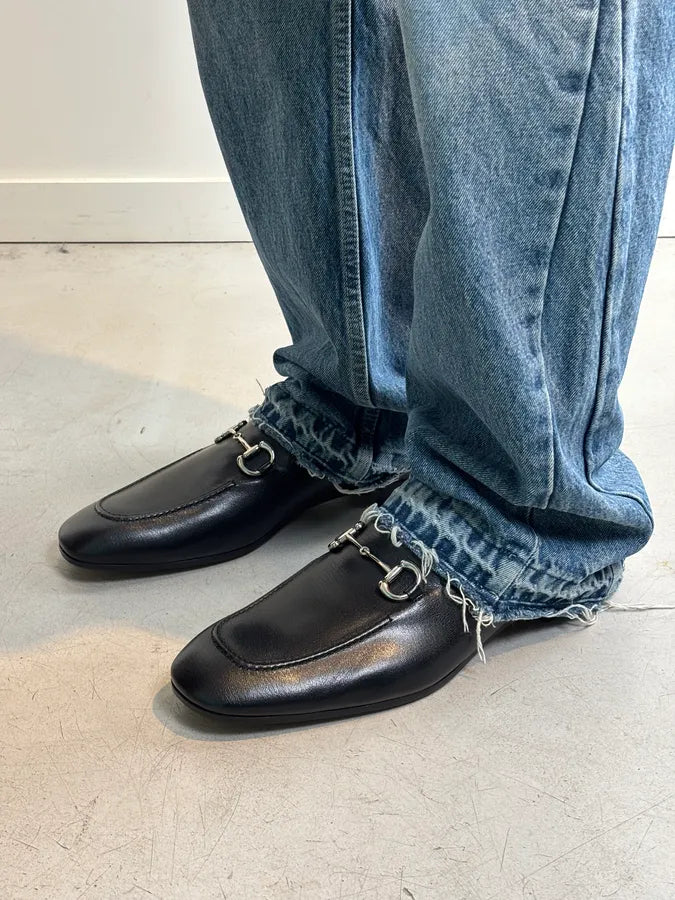Gucci Horsebit Granada Leather Loafers Black  QxHyWkD 2