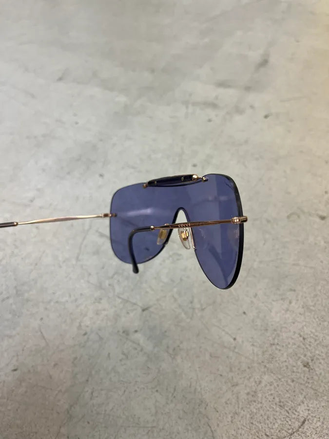 Gucci Indigo Aviator Metallic Bamboo Sunglasses zZSIWbQ 9