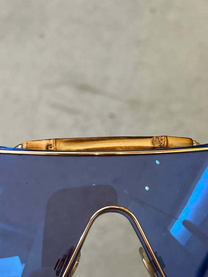 Gucci Indigo Aviator Metallic Bamboo Sunglasses zZSIWbQ 15