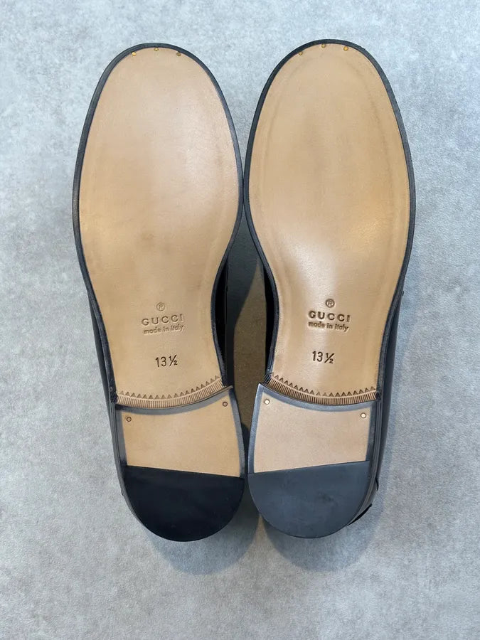 Gucci Interlocking GG Black Leather Loafers  qxMfUYW 10