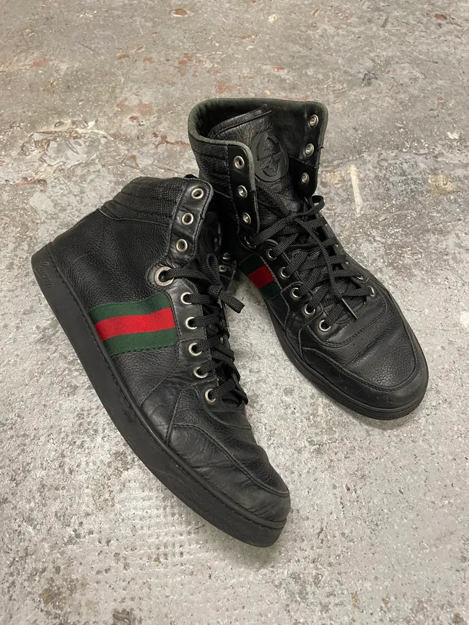 Gucci Italian Black High Sneakers tODxCWR 4