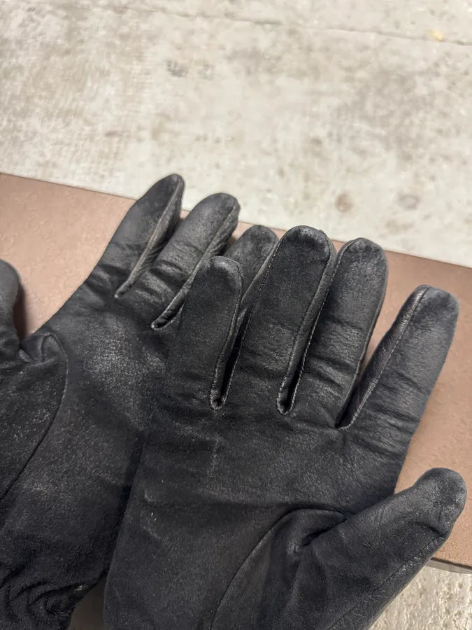 Gucci Italian Flag Black Leather Gloves (OS) UBxGyvA 4