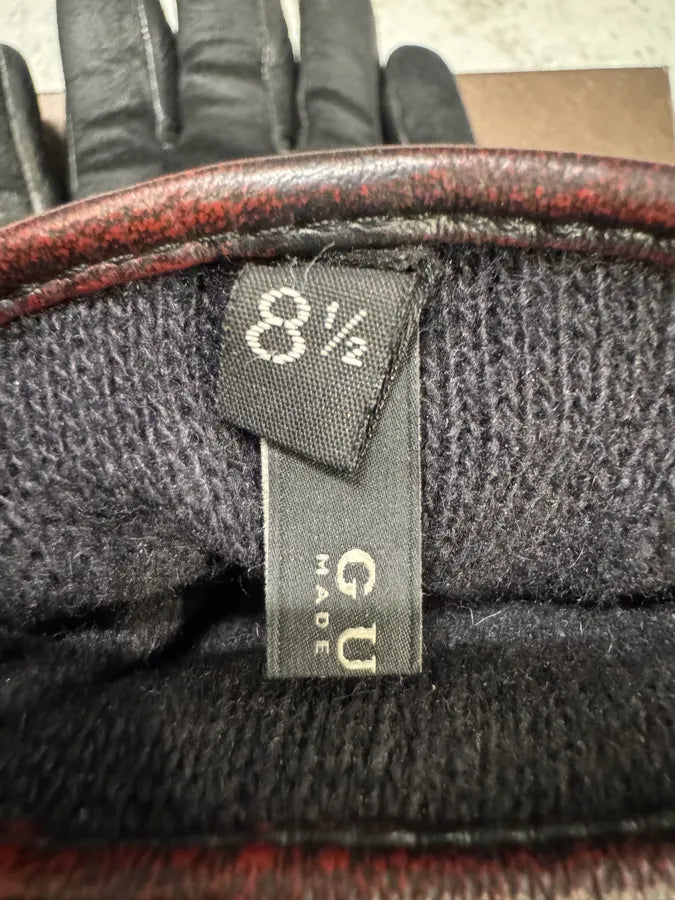 Gucci Italian Flag Black Leather Gloves (OS) UBxGyvA 5