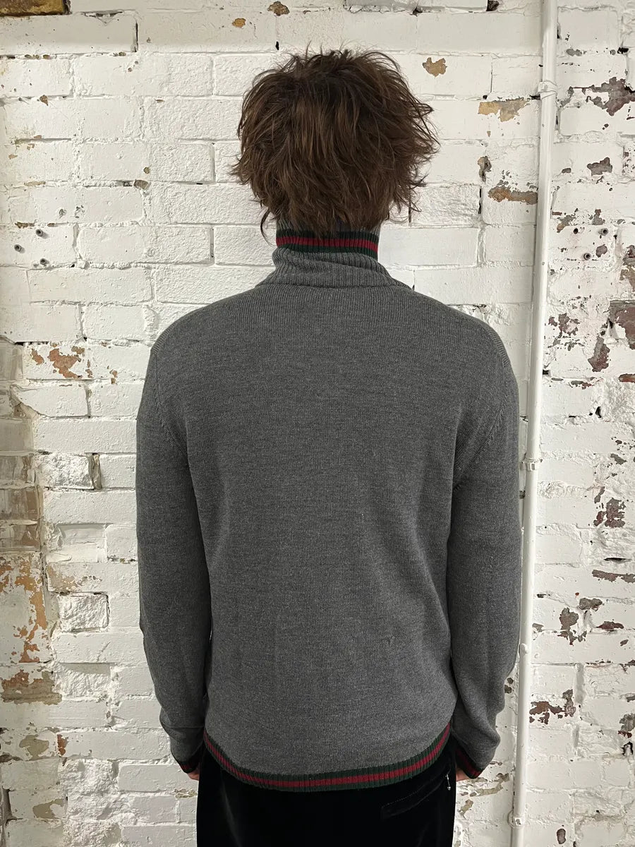 Gucci Italian Grey Wool Zip-Up Sweater NLvThrr 2