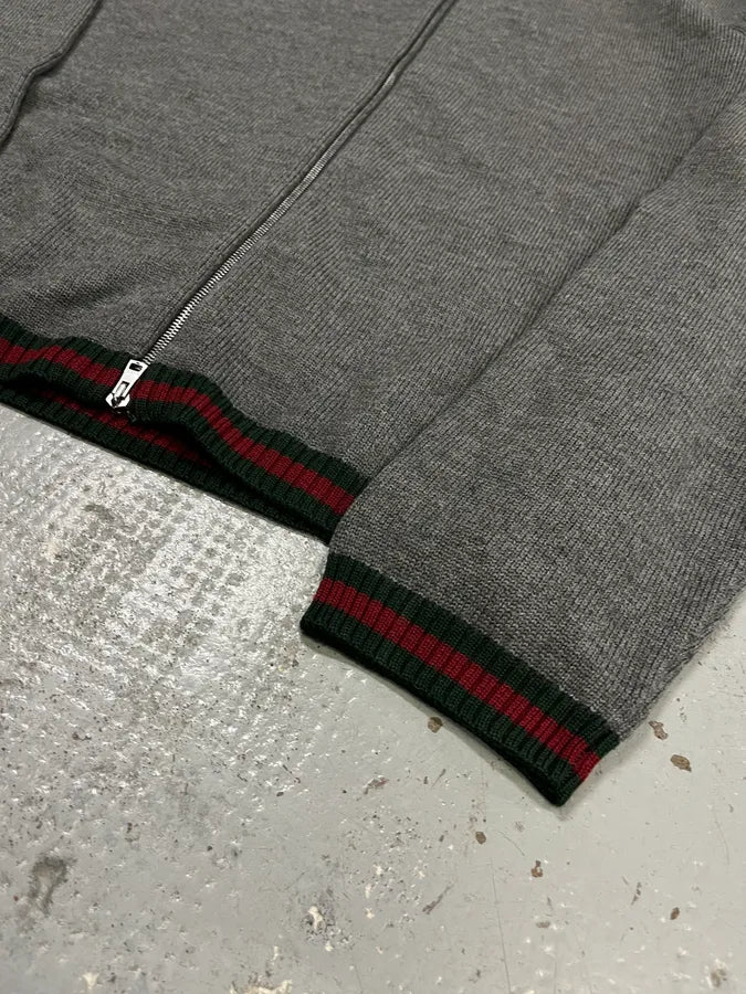 Gucci Italian Grey Wool Zip-Up Sweater NLvThrr 5